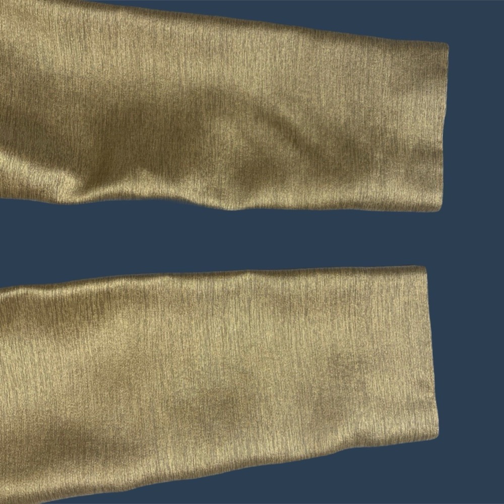 Dana‎ Buchman Open Front Gold Silk Wool Textured Weave Blazer Jacket Petite 4 - Picture 4 of 13